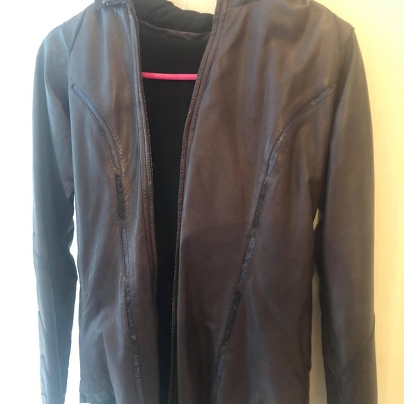 Small Womens Purple goat leather Jacket - Picture 5 of 6